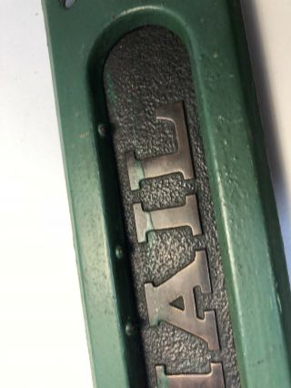Vintage Brass Door w/Metal Frame Spring Loaded Door Letter Mail Slot Painted 4