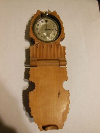 Unique Waltham Pocket Watch In Felt Lined Wood Or Artificial Wood Case