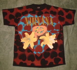Vtg Nirvana Heart Shaped Box All Over Print T Shirt Mens Xl Concert Tour 90s Tee