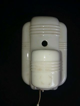 Vintage Art Deco Porcelain Wall Mount Sconces Light Fixtures,  Pull Chains