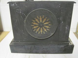 Heavy Waterbury Marble Mantle Clock Patented 1881 w/ Key Stately & Regal Looking 8