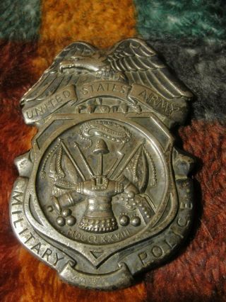 Authentic Badge U.  S.  Army Military Police 2 - 3/4 " Heavy Weight Pewter