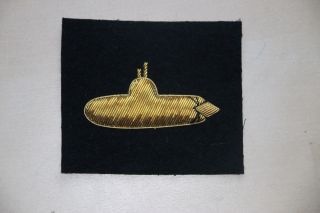 British Royal Navy Non Substantive Submarine Badge Gold Bullion Wire