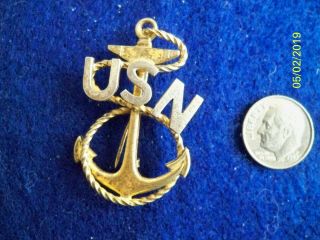Us Navy Wwi Wwii Chief Petty Officer Cap Badge Pre Wwii Sterling Silver Usn Cpo