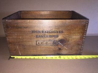 Vintage Dupont High Explosives Dovetail Wood Crate Extra Dynamite I.  C.  C.  - 14
