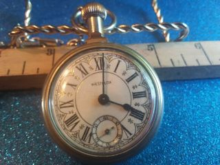 Vintage Westclox Railroad Pocket Watch And Chain