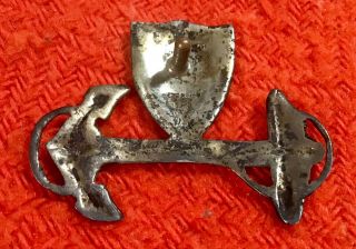 WW2 Theater made US Coast Guard officer’s cap insignia badge Sterling 5