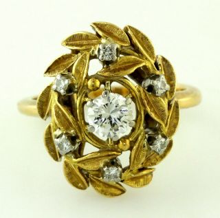 VINTAGE 18KT YELLOW GOLD DIAMOND COCKTAIL RING 3/8CT TW DIAMONDS 1970 ' S BY JABEL 2