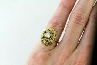 VINTAGE 18KT YELLOW GOLD DIAMOND COCKTAIL RING 3/8CT TW DIAMONDS 1970 ' S BY JABEL 5
