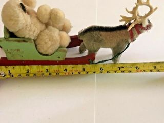Vintage Caribou And Toy Sled With Eskimo Doll Made in Germany 6