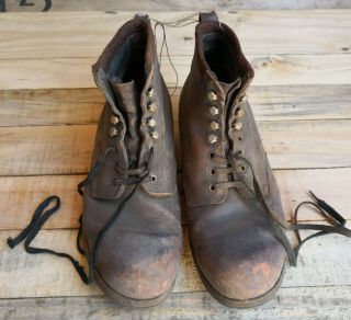 German Ww 2 Soldier Boots / Shoes - Rbn Number