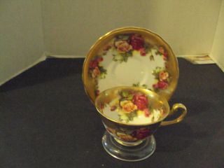 Royal Chelsea Golden Rose Tea Cup And Saucer Bone China England 3983a Id:34096