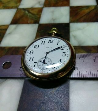 Antique Elgin 15 Jewel Double Roller Gold Filled Pocket Watch 8