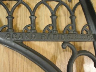 Vintage Antique Cast Iron School Desk Ends Grand Rapids S.  F.  Co pat Sept 1885 3