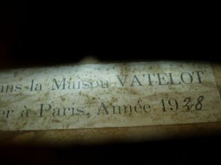 Vintage Antique French 4/4 Violin Maison VATELOT Luthier Paris Annee 1928 6