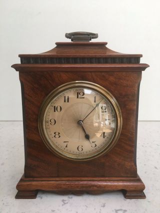 Lovely Vintage Solid Wood And Brass Mantel Carriage Clock,  Numerical Dial