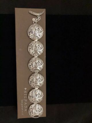 Silpada B2092 Ancient Scrools Oxidized Sterling Silver Toggle Bracelet