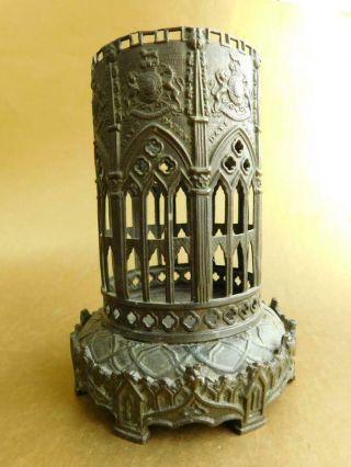Bronze Gothic Theme Candle Night Light Days Patent England C1870s
