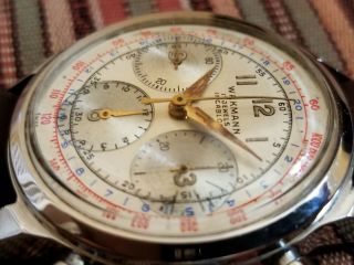 Vintage Wakmann 17 Jewel Incabloc Chronograph Valjoux 72,  non chrono 10