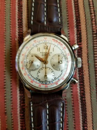 Vintage Wakmann 17 Jewel Incabloc Chronograph Valjoux 72,  non chrono 8