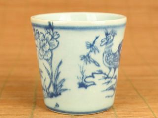 Antiques Chinese Old Porcelain Hand Painting Chicken Statue Collectable Bowl Cup
