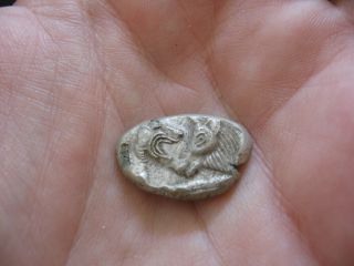 LYDIA,  CROESUS ANCIENT GREEK SILVER 1/2 STATER 560 - 546 B.  C.  5,  65 gr LION & BULL 3