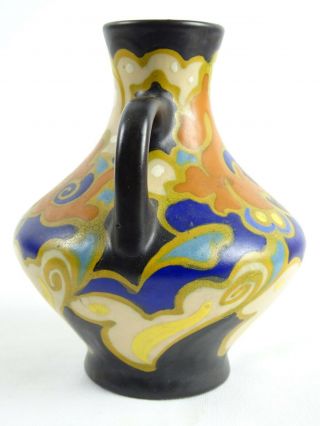 Antique Dutch Gouda Regina Pattern Vase Holland 216 TEHERAN W.  B.  c1920s 3