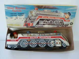 Vintage Battery Operated Silver Mountain Express 3525 Japan 1960s