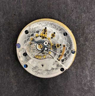 1896 Elgin 18s 15j Antique Pocket Watch Movement 142/3 6191430 Running Hf