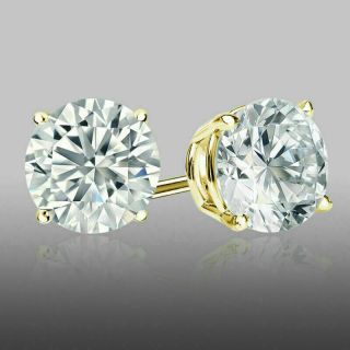 1ct 100 Natural Diamond Pair 0.  5ct 14k Yellow Gold Stud Earrings E901 - 15