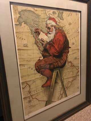 Norman Rockwell Extra Good Boys and Girls signed Lithograph ed Santa Christmas 11
