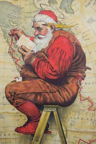 Norman Rockwell Extra Good Boys and Girls signed Lithograph ed Santa Christmas 2