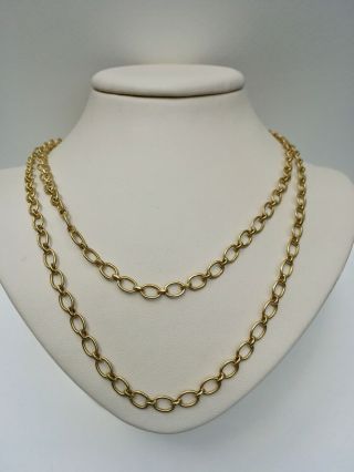 $7110 Irene Neuwirth 18k Yellow Gold Oval Link Long Necklace Chain,  33.  5 " 28.  7g