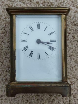 French 19th Century Carriage Clock Brass -