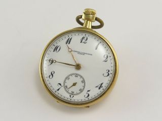 Antique Vacheron & Constantin 18k Solid Gold Small Pocket Watch