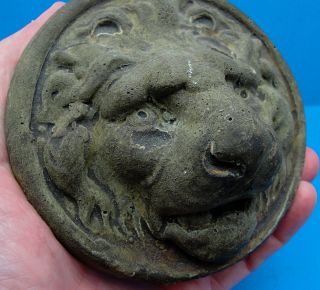 Rare Antique Vintage Stone Lion Head Face Architectural Salvage Decor