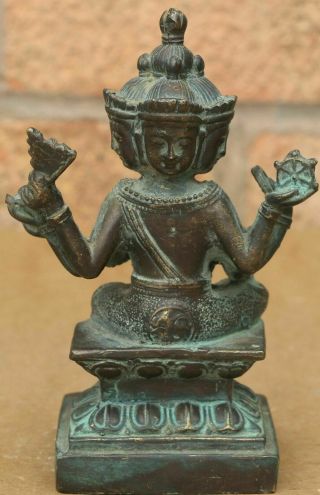 Extremely Old Antique Raw Bronze Hindu God Sculpture - Possibly Ancient 6