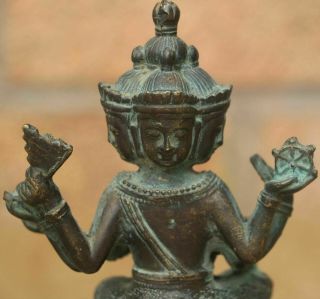 Extremely Old Antique Raw Bronze Hindu God Sculpture - Possibly Ancient 7