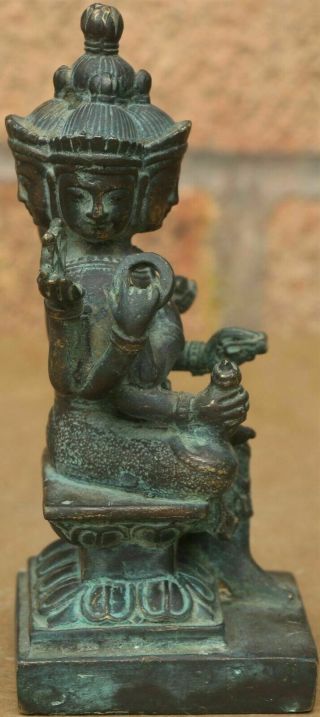 Extremely Old Antique Raw Bronze Hindu God Sculpture - Possibly Ancient 8