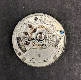 1895 Elgin 18s 17j Antique Double Sunk Pocket Watch Movement 116/5 Bw Raymond Hf