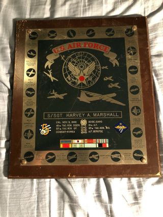 Vintage Us Military Wall Plaque Wood U.  S.  Air Force 1942