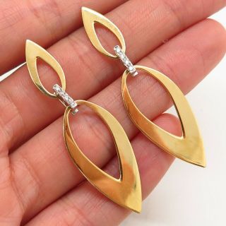 Roberto Coin Italy 750/18k Yellow Gold W/ Diamond Designer Drop Earrings