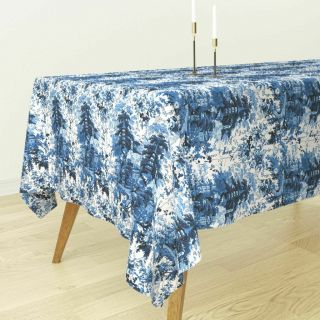 Tablecloth Chinoiserie Art Chinoiserie Toile Asian Chinese Ancient Cotton Sateen