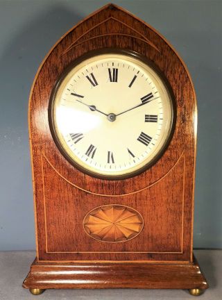 Antique Duverdrey & Bloquel 8 Day Inlaid Mantel Clock