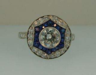 Sophia D.  Art Deco Platinum Diamond Sapphire Ring - 2.  60ctw 4