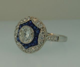 Sophia D.  Art Deco Platinum Diamond Sapphire Ring - 2.  60ctw 5