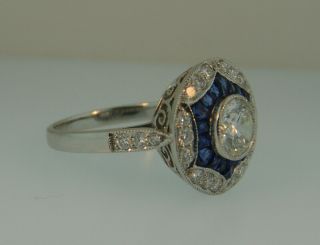 Sophia D.  Art Deco Platinum Diamond Sapphire Ring - 2.  60ctw 6