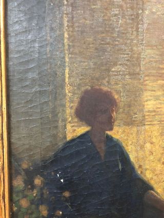 Vintage Oil American Impressionist Oil Painting Sig Tyler Alice Kellogg? Antique 4