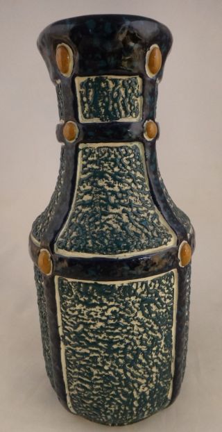 Austrian Amphora Art Pottery Vase.  c.  1920’s.  10 5/16” tall.  Turquoise/Blue. 2