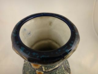 Austrian Amphora Art Pottery Vase.  c.  1920’s.  10 5/16” tall.  Turquoise/Blue. 6